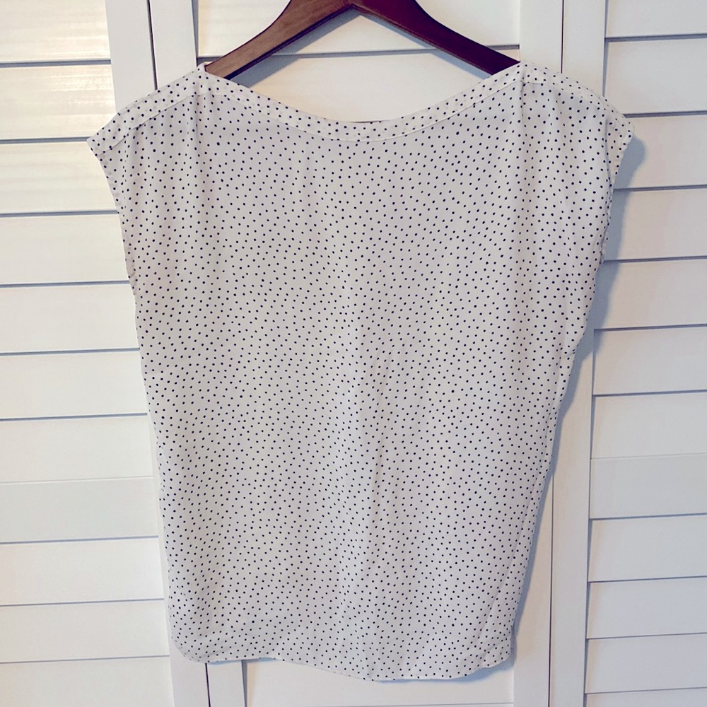 Loft White Sleeveless with black squares, small